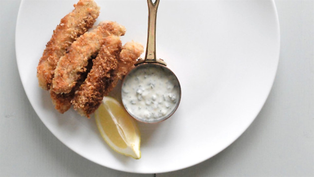 PHEASANT GOUJONS WITH HERB AND GARLIC DIP