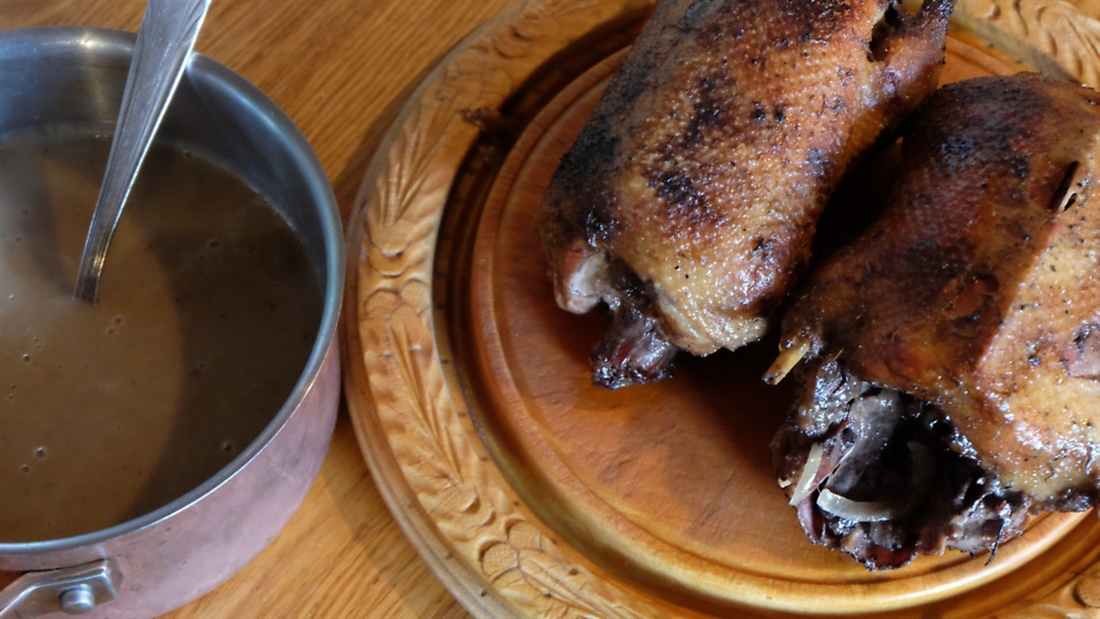 Recipe: Slow-roast wild duck with cider gravy