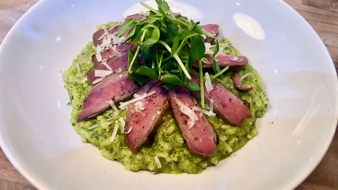 Recipe: Smoked pigeon and pea risotto