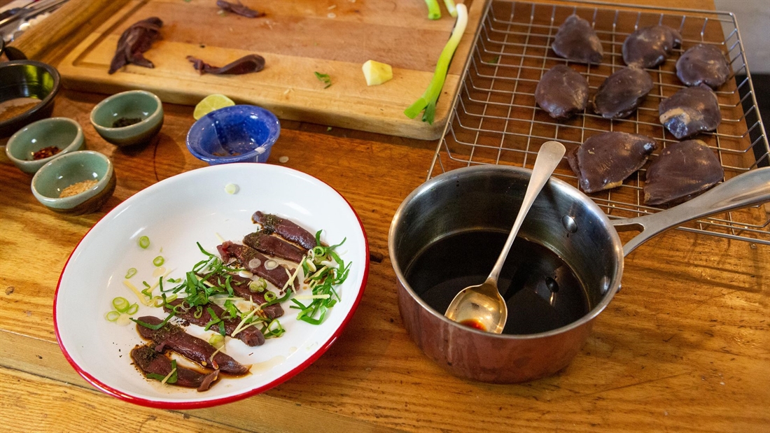 Watch: Cold-smoked pigeon sashimi recipe