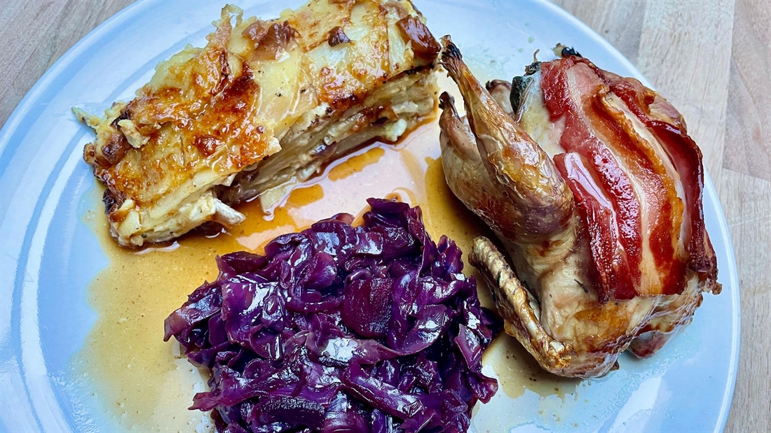 Recipe: Roasted partridge with cider sauce