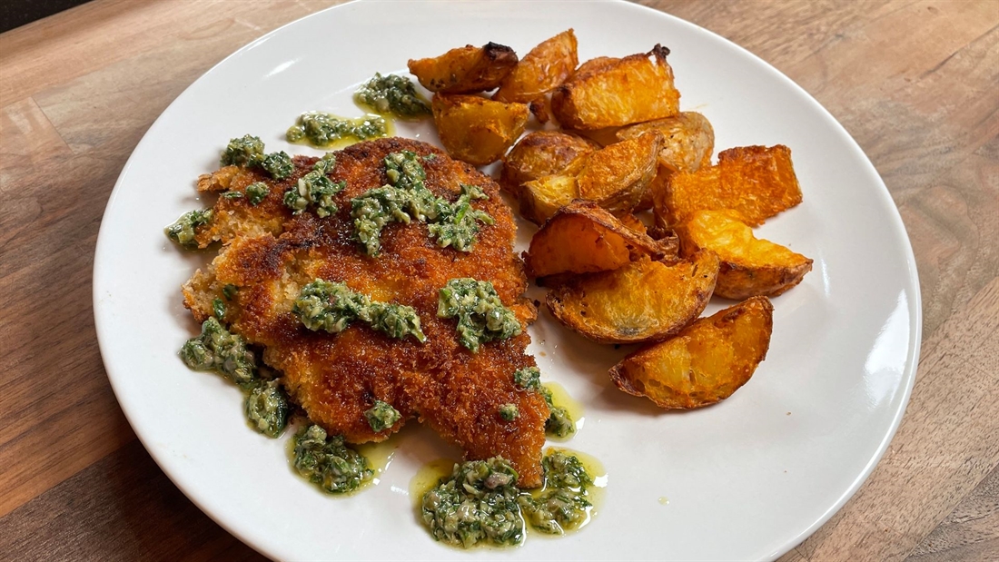 Recipe: Pheasant schnitzel with Salsa Verde