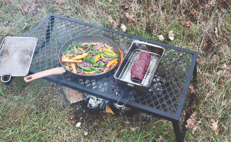 cooking steak on bbq