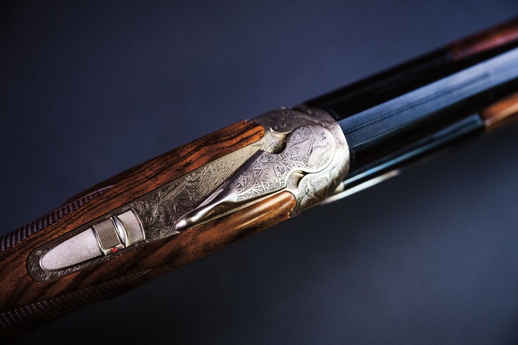 Caesar Guerini Avian monobloc with laser-etched ersatz damascus finish