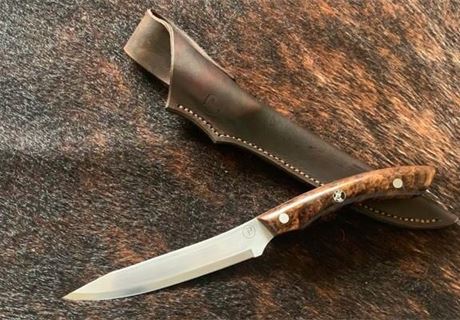 Kitchen Knife Man-Made Deer Scale Fillet Knife with Leather Sheath - China  Fillet Knife, Hunting Knife